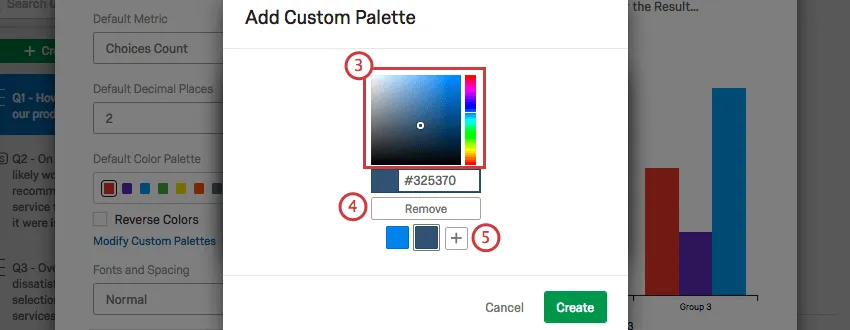 ajout dune fenêtre de palette personnalisée permettant de sélectionner les couleurs