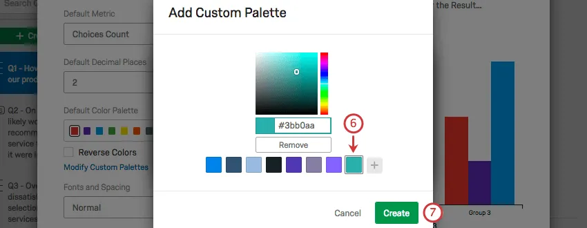 create button on bottom-right of add custom palette window
