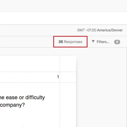 number of responses displayed to upper-right of the report