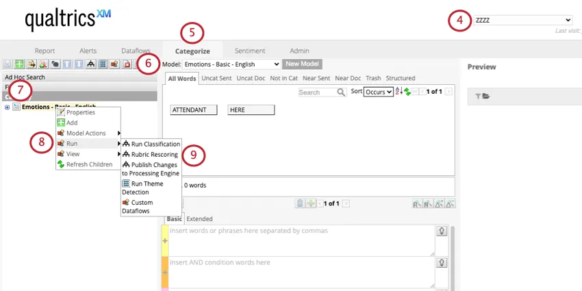 Navigating to the Categorize tab