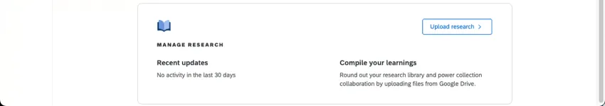 startseite der research hub Forschung verwalten Quick Link