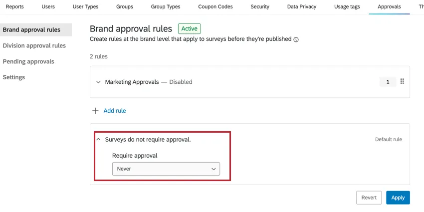 the default rule at the bottom of the page