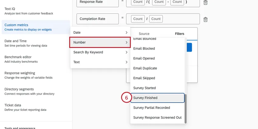 filtering for survey finished