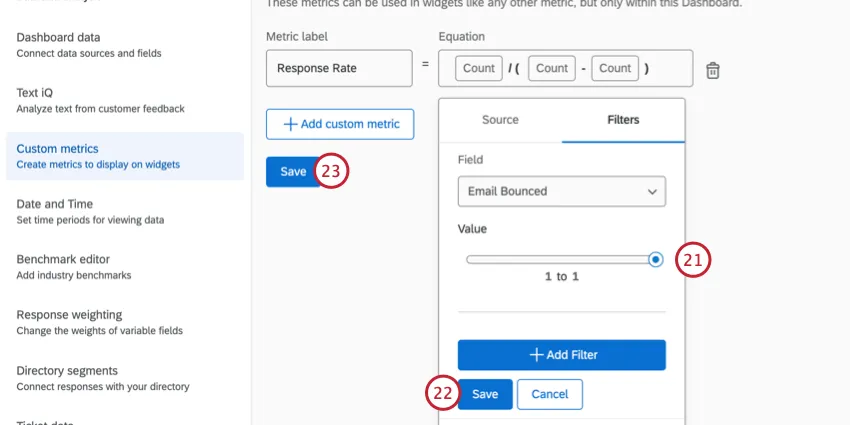 Filtern für E-Mail-Zurückweisung und Sichern