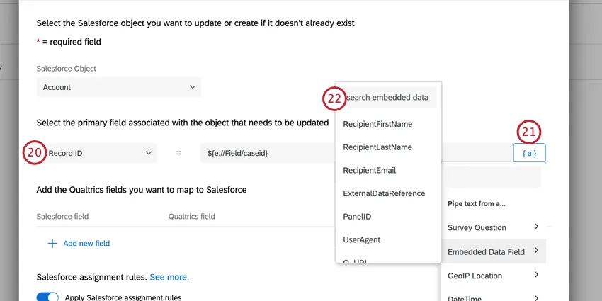 mapping the key to record Id