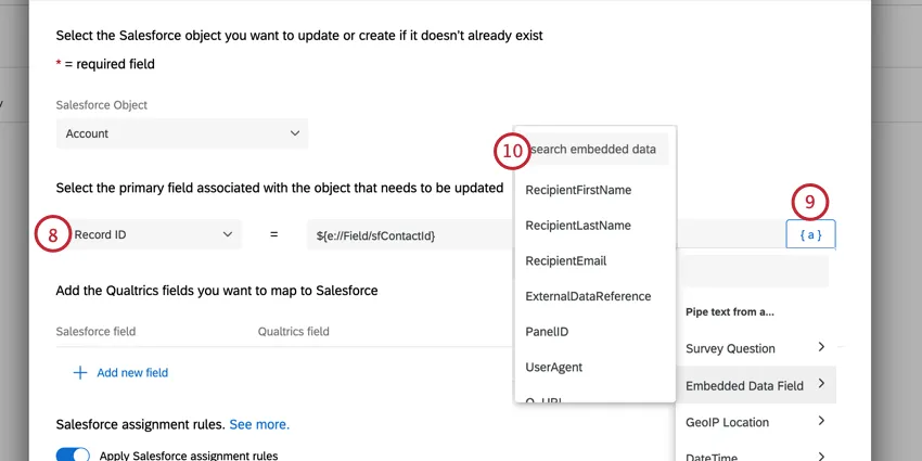 retrieving the record id for the key
