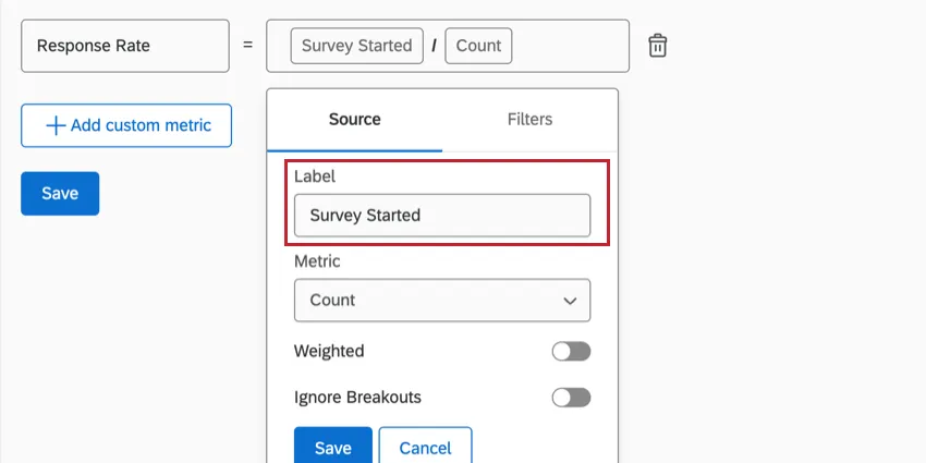 relabeling the response rate calculation