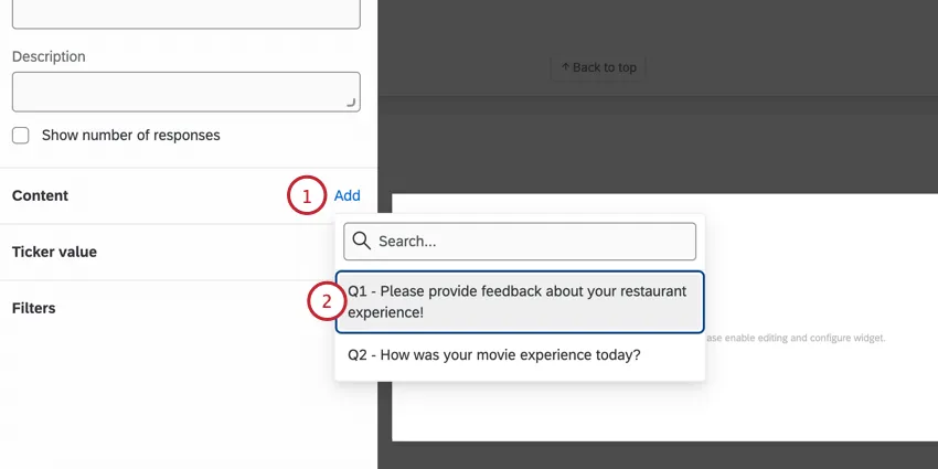 clicking add and choosing a field