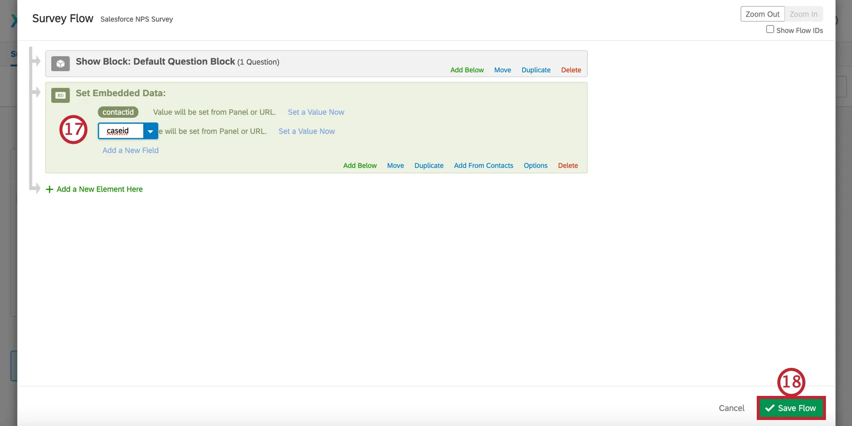 adding an embedded data field to the embedded data survey flow element
