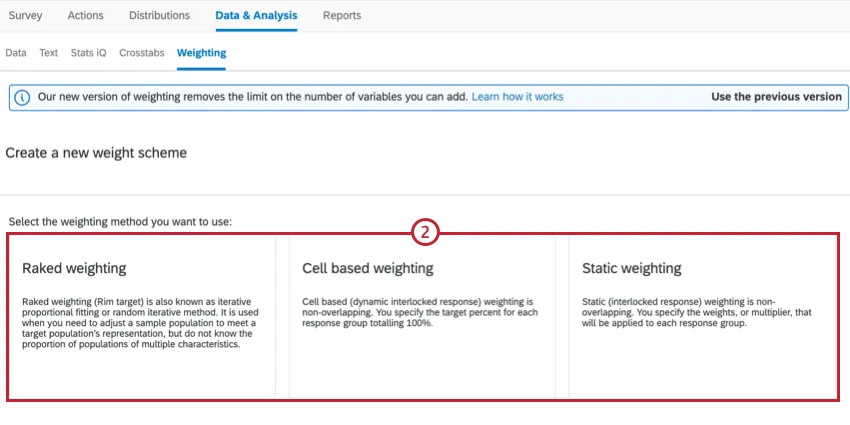 choosing what type of weighting scheme to use