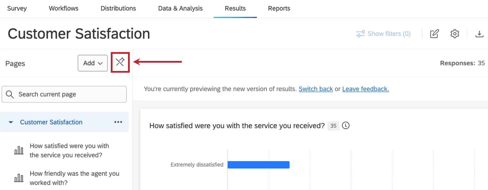 pin icon highlighted