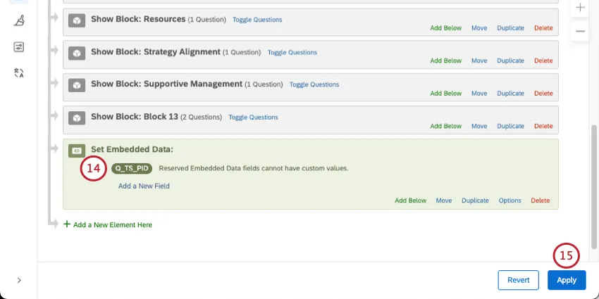 an embedded data field named, but with no value set