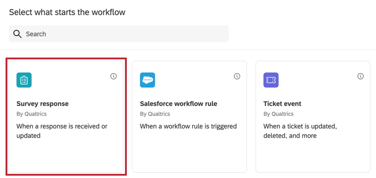 El evento de respuesta de la encuesta en la ventana de selección de evento