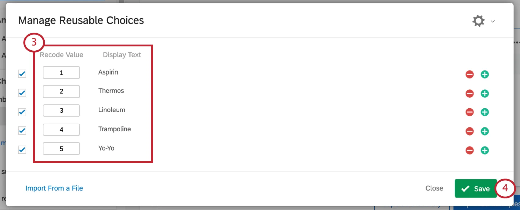 Recodificar valores y denominar variables