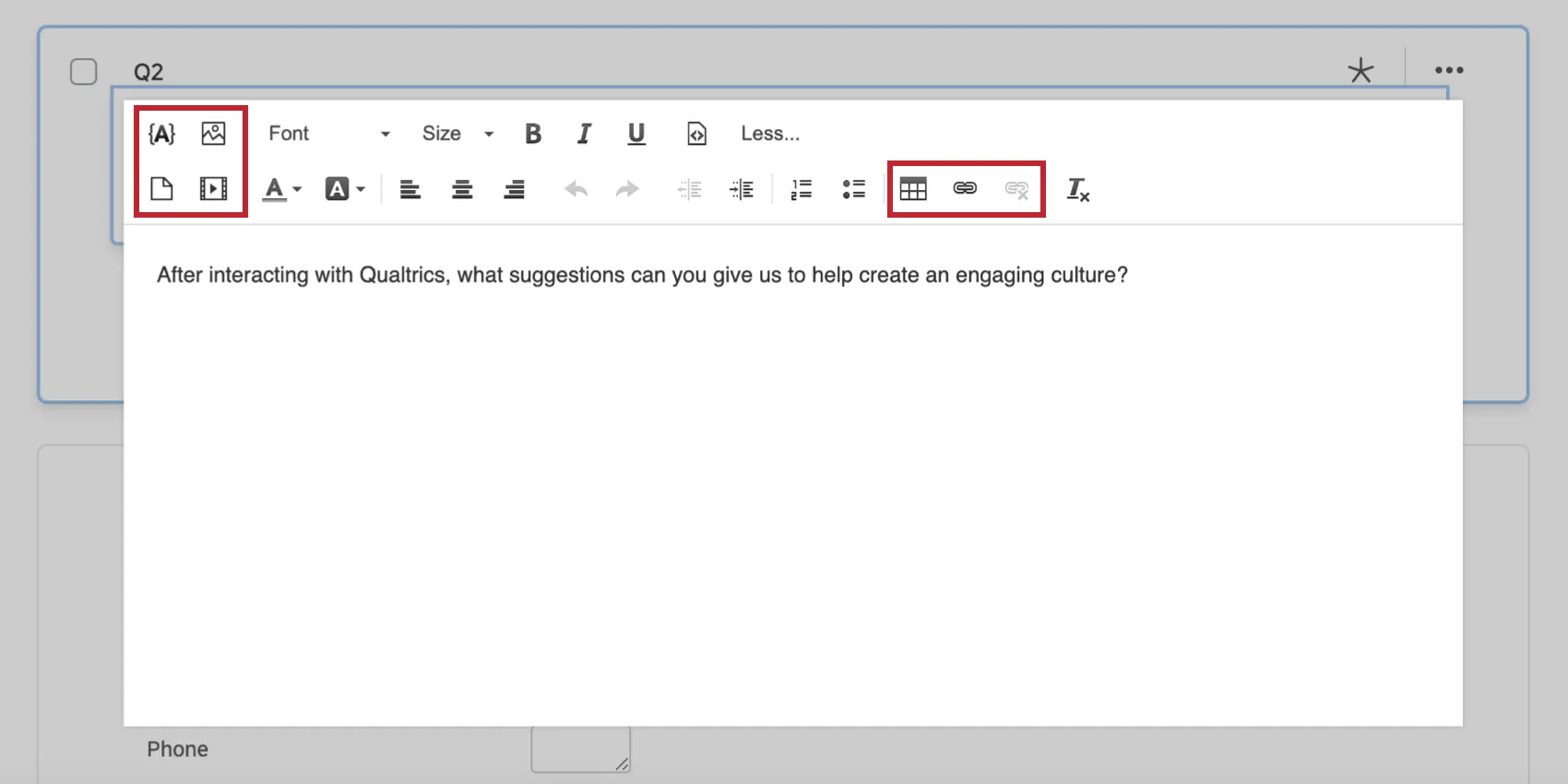 Items you can insert in the Rich Content Editor