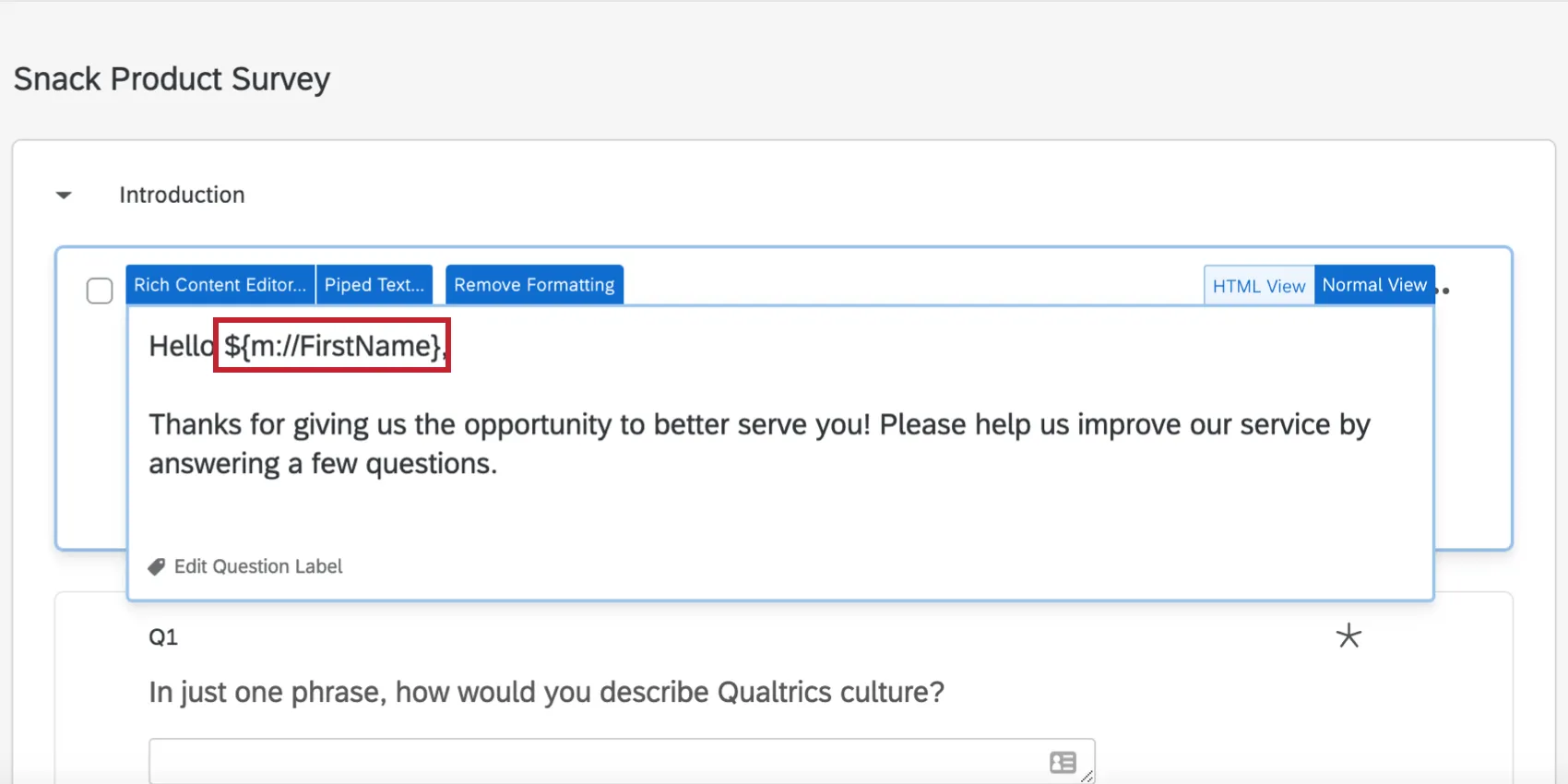 Testo trasferito nellEditor per contenuti avanzati