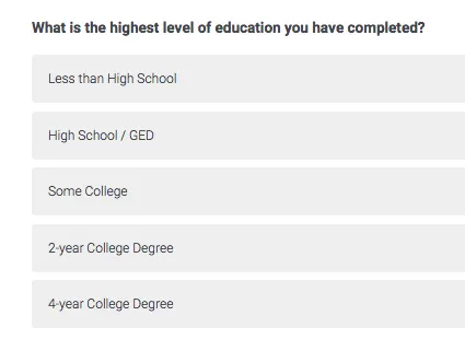 the whole question appears in bold when taking the survey