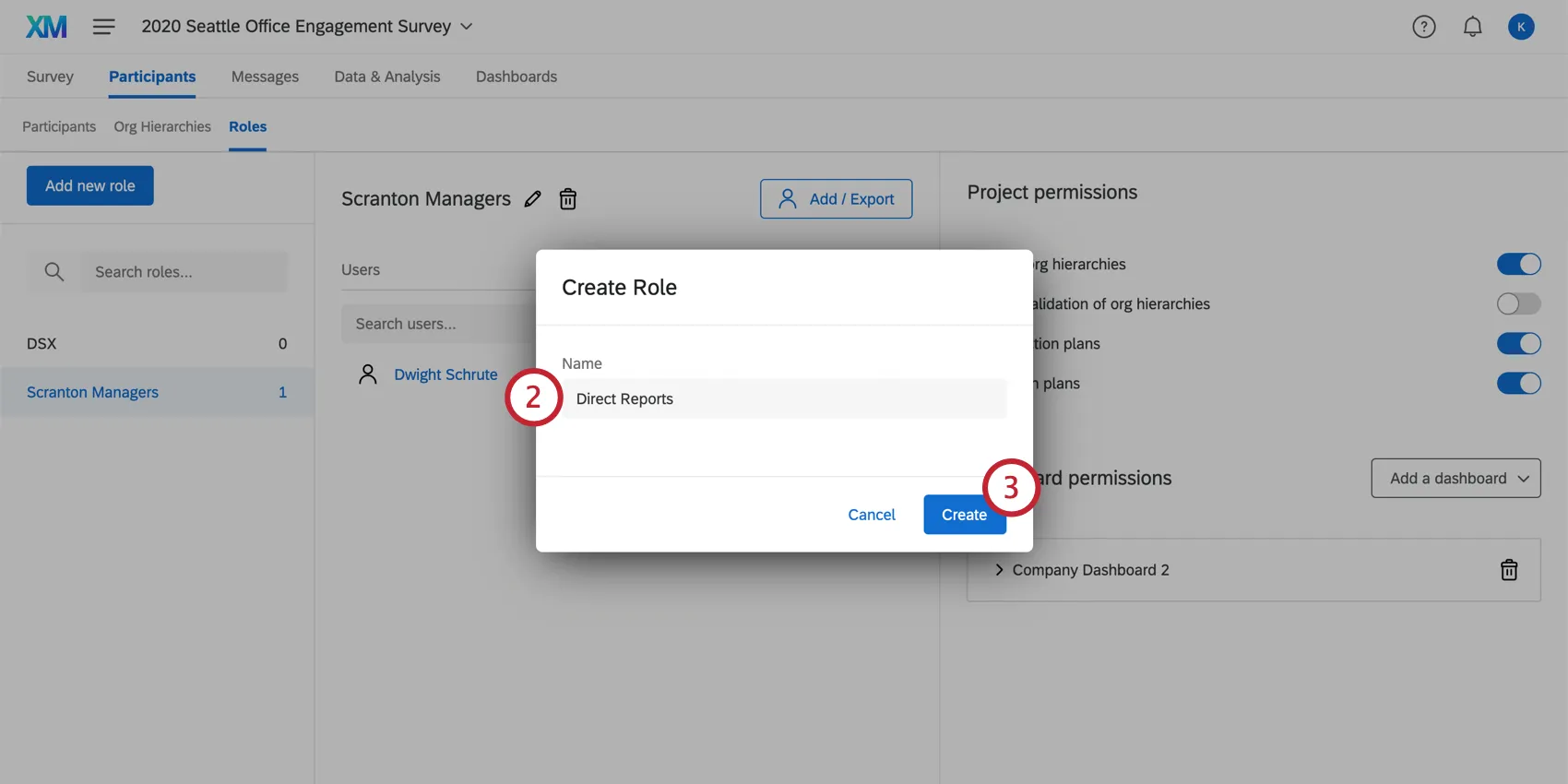 Naming a newly created role