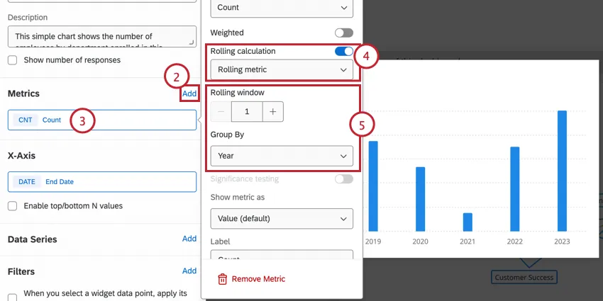 adding a rolling calculation metric
