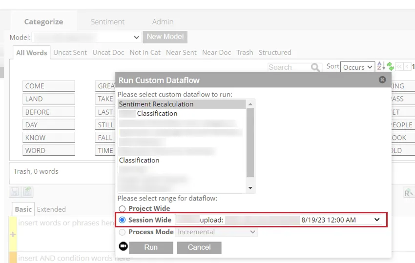 Run session-wide dataflows