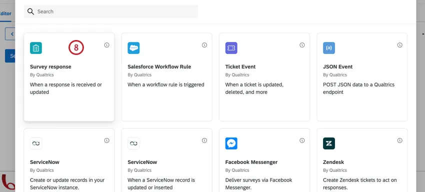 アンケート調査イベントの選択