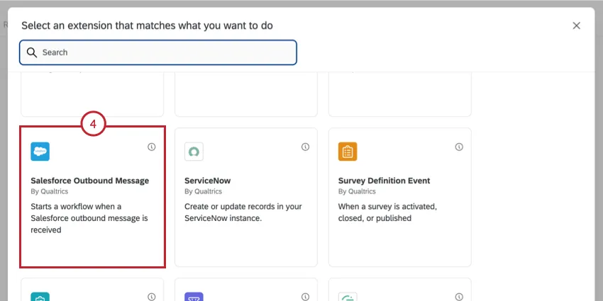 scelta dellevento per i messaggi in uscita di salesforce