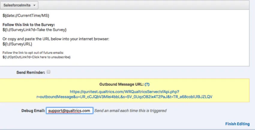 Déboguer lURL du courrier électronique et des messages sortants