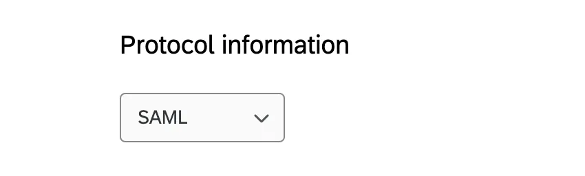 Informazioni sul protocollo con SAML selezionato