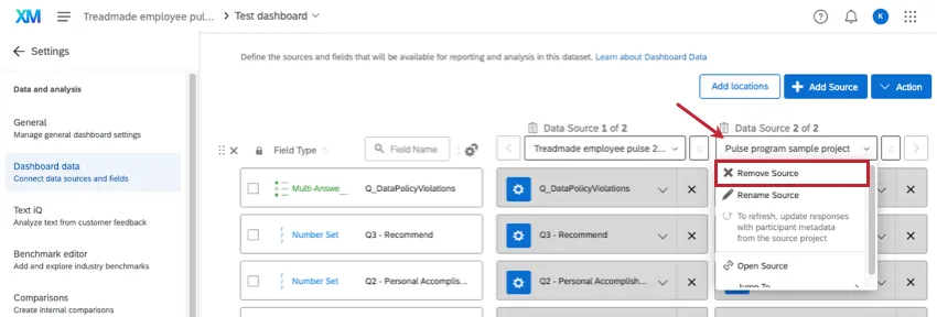 Remove source button