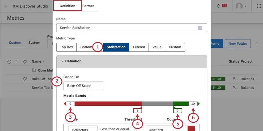 defining a satisfaction metric