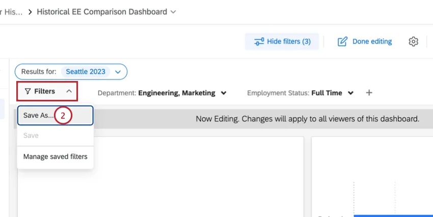 clicking the filter menu and then "save as"