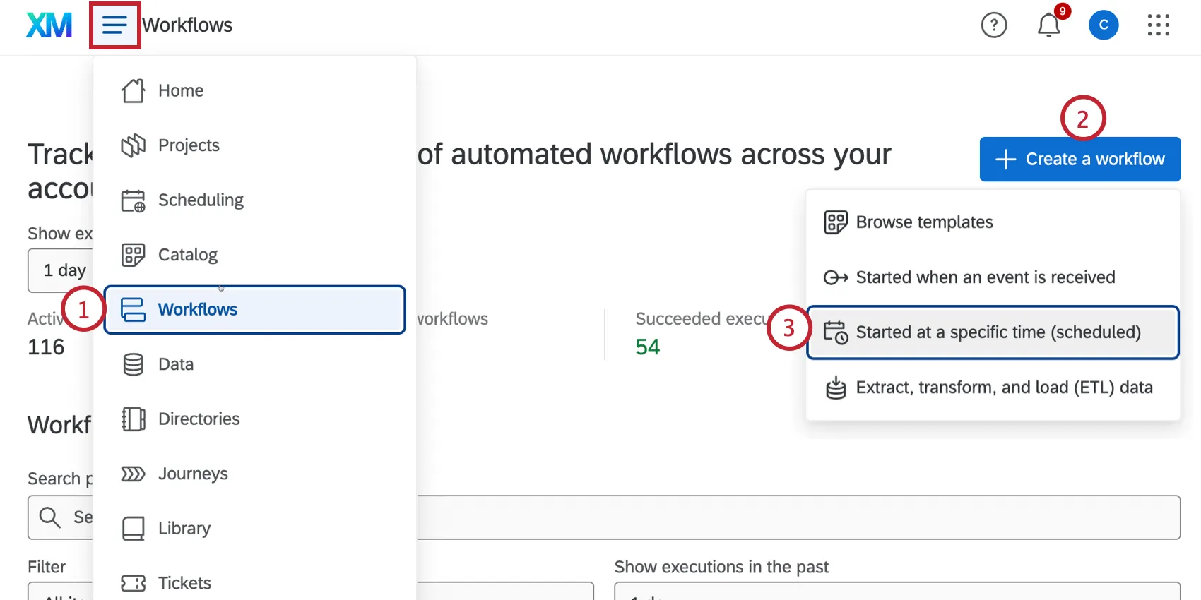 création dun nouveau flux de travail programmé dans la page des flux de travail autonomes