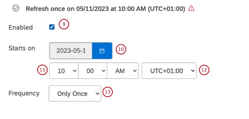 options de configuration de lhoraire