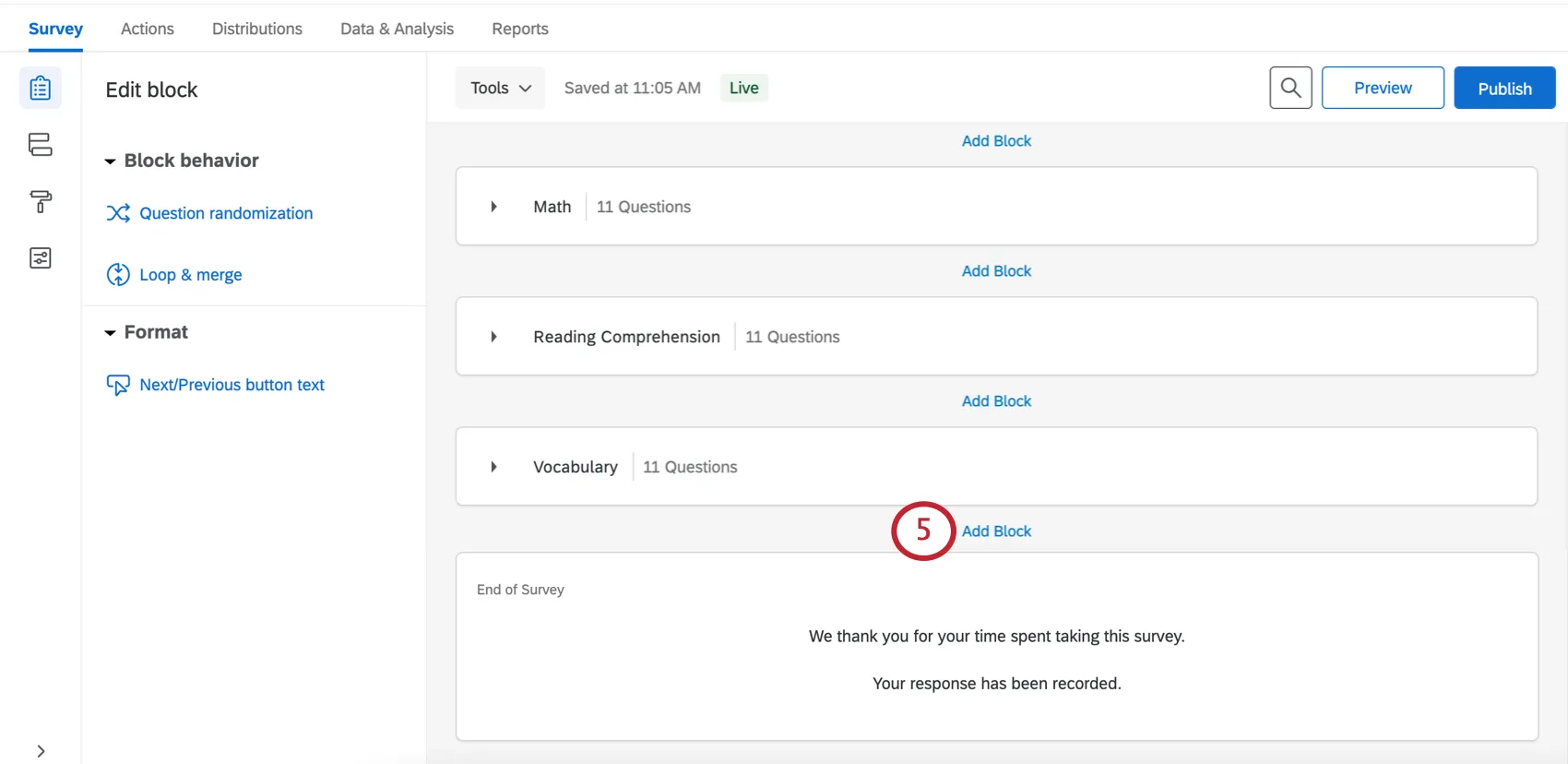 Bouton dajout de bloc