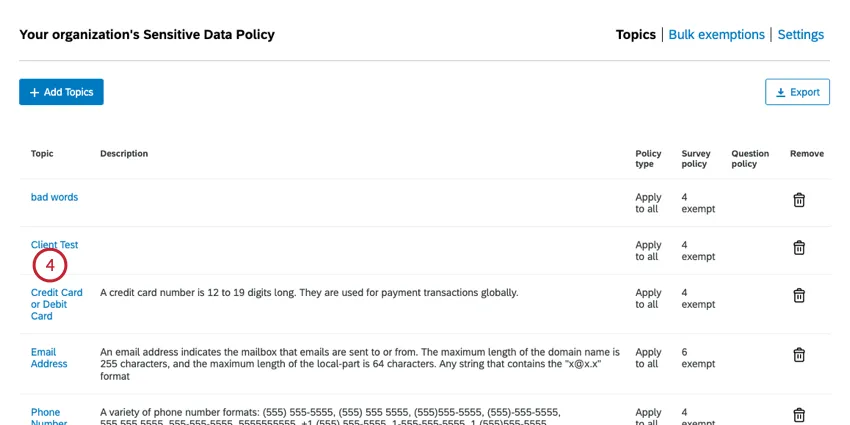 selecting the policy