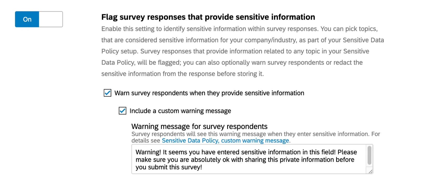 Flag survey responses option