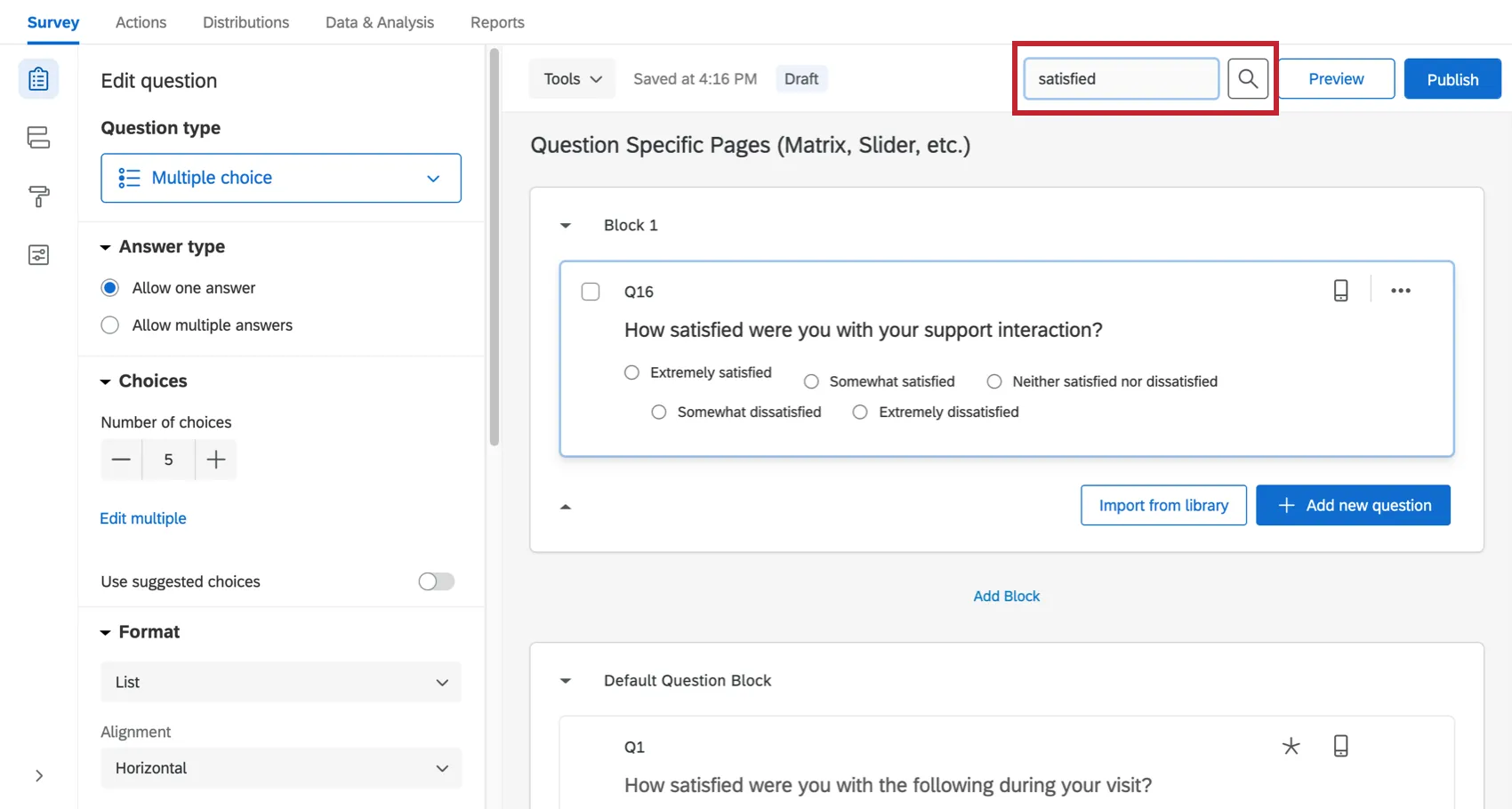 Recherche satisfaite et recherche de toutes les questions contenant ce mot