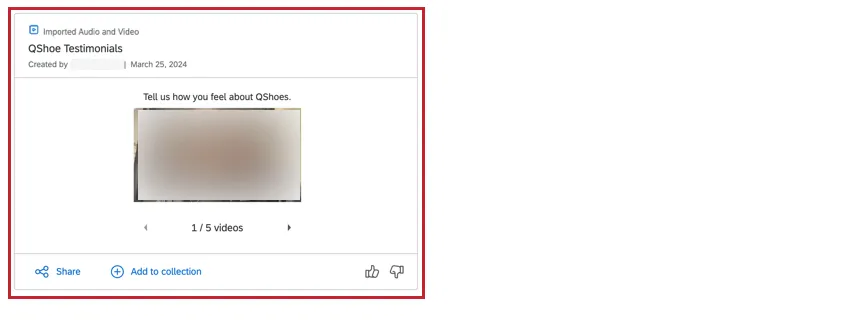 ビデオプロジェクトタイプの検索結果が強調表示される