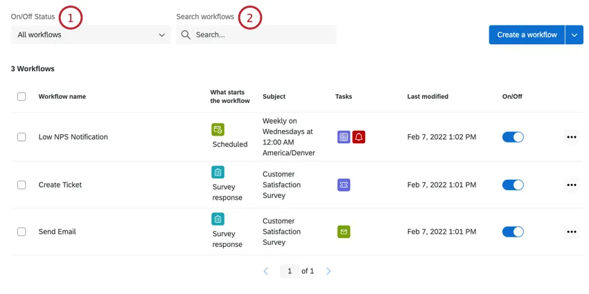 the search bars at the top of the workflows page