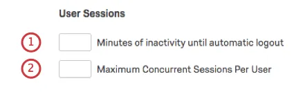 User sessions settings