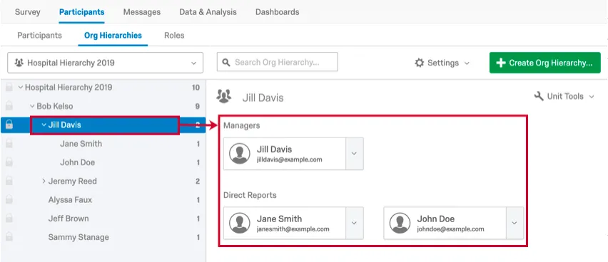 Haga clic en el nombre de una unidad para verla