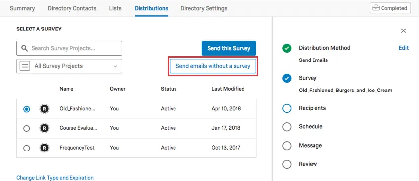 Envie e-mails sem um botão pesquisa