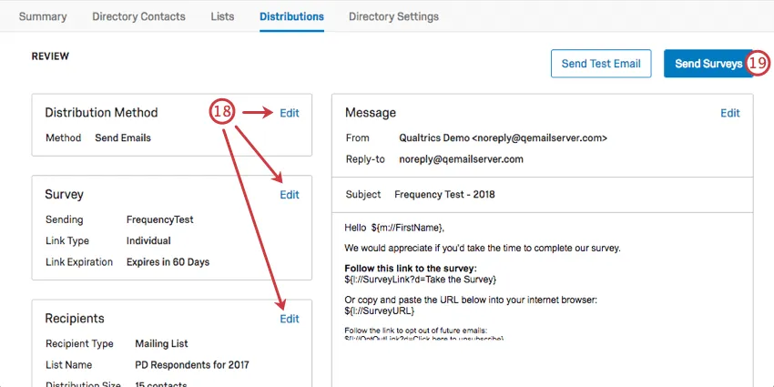 Blaue Bearbeitungsdrucktasten nach jedem Feld