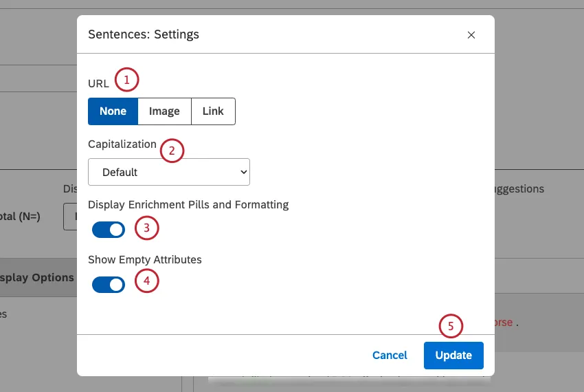 Selecione 1 opção para renderizar URLs em um atributo como imagens ou links clicáveis