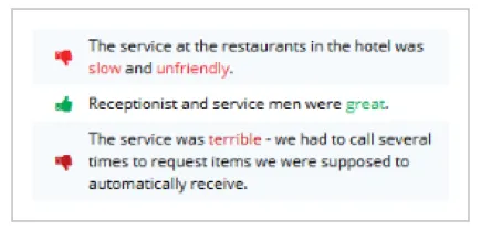 words highlighted with sentiment