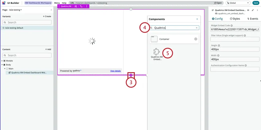 ajouter le widget Qualtrics à la page