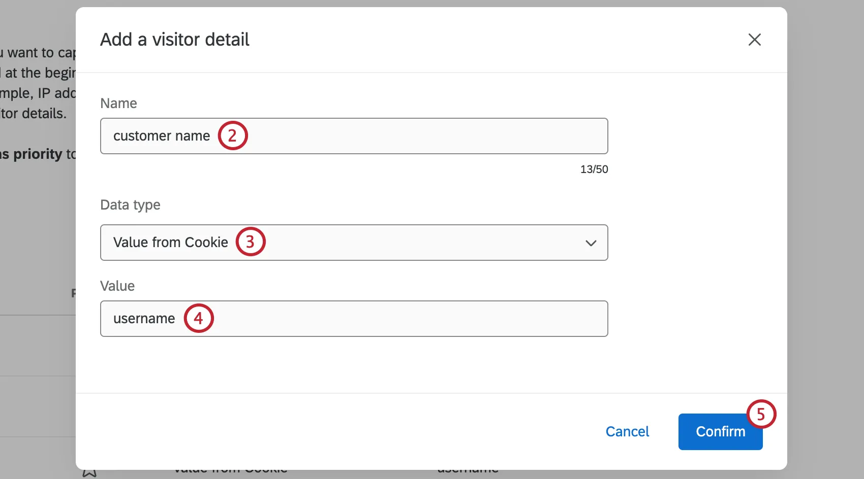 configuring visitor details