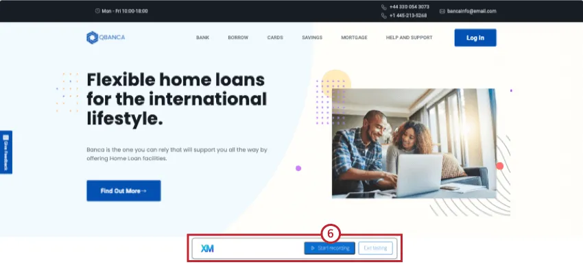 opzione di avvio della registrazione sul vostro sito web
