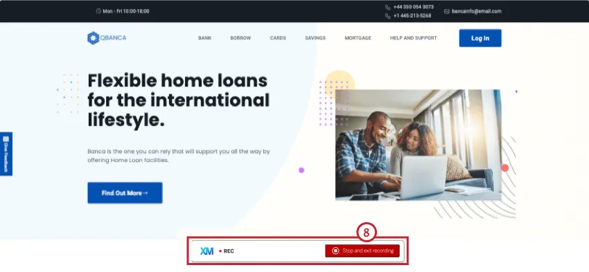 para interromper e sair do registro da sessão de teste