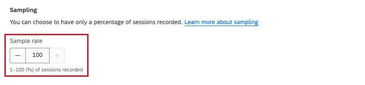 opzioni per la frequenza di campionamento